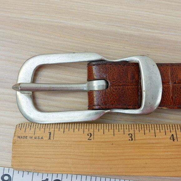 Vintage Crocodile Belt Small Exotic Leather Italian Dress Western Crocolux Omega - Picture 9 of 16